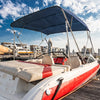 Heavy Duty Boat Bimini Top Canopy 900D Polyester Sunshade Shelter Steel Frame UK