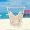 Hammock chair,hanging rope swing chair with2cushions, for indoor and outdoor use