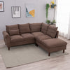 L-Shaped Corner Sofa, Sectional Couch with Built-in USB Port Chaise