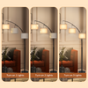 Floor Lamp Free Standing Light Tall Lamp Beige Linen Shade Bedroom Living Room