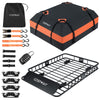 Heavy-Duty 130 x 91 x 17 cm Cargo Basket Roof Rack Cargo Carrier-Black