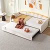 Day Bed LED Upholstered 3ft Single Sofa Bed with Trundle Bed Velvet Fabric Bed