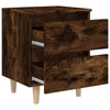 2 x Bedside Cabinets with Solid Wood Legs Smoked Oak 40x35x50 cm - 2 Cabinets