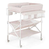 Foldable Waterproof Diaper Changing Station w/ Large Storage Rack-Pink