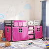 Bunk Bed with Curtains 90x190 Solid Wood Pine D3E4