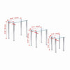 3pcs Clear Tempered Glass Nested Tables Side End Tables Stainless Steel Tubes