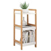 Bamboo Ladder 3 Tier Shelf Unit Bookcase Living Room Storage Shelving Display