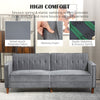 Convertible Sofa Futon Velvet-Touch Tufted Couch Sofa Bed Dark Grey