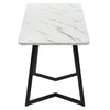 Dining Table and Chairs Set 4 Marble Effects Kitchen Table Chairs w/ Metal Legs