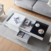 Coffee Table High Gloss Rectangular Living RoomFurniture 3Drawers Hidden Storage