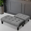 Linen Fabric Bench Footstool Ottoman Footrest Soft Children Stool Low Chair Seat