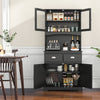 Multifunctional Modern Storage Cabinet 4 Doors Cupboard-Black