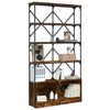 Bookcase Smoked Oak 100x26x180 Engineered Wood and Metal T7O9