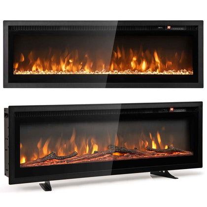 102 cm Electric Fireplace Wall Mounted 750W/1500W Fireplace Heater