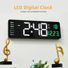 16" LED Digital Wall Clock Alarm Clock Temperature Date Display Large Home Decor