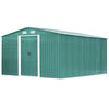 Galvanized Steel Garden Storage Shed Metal Outdoor Bike Shed 12x10ft Doors Base