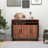 Home Wine Bar Cabinet Kitchen Buffet Sideboard w/ 3 Door & Adjustable Shelves