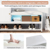 Shoe Storage Bench w/ Cabinet 10 Pair of Shoe and Cushion for Entryway Home Hall
