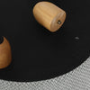 Round Stool with Storage Space Footstool Linen Cover Padded Ottoman Wood Legs