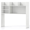 Desktop Bookshelf Desk Hutch Shelf for Computer Monitor-White