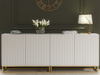 Modern Sideboard I 200cm I White I Fluted Fronts I Gold Legs I Storage Cabinet