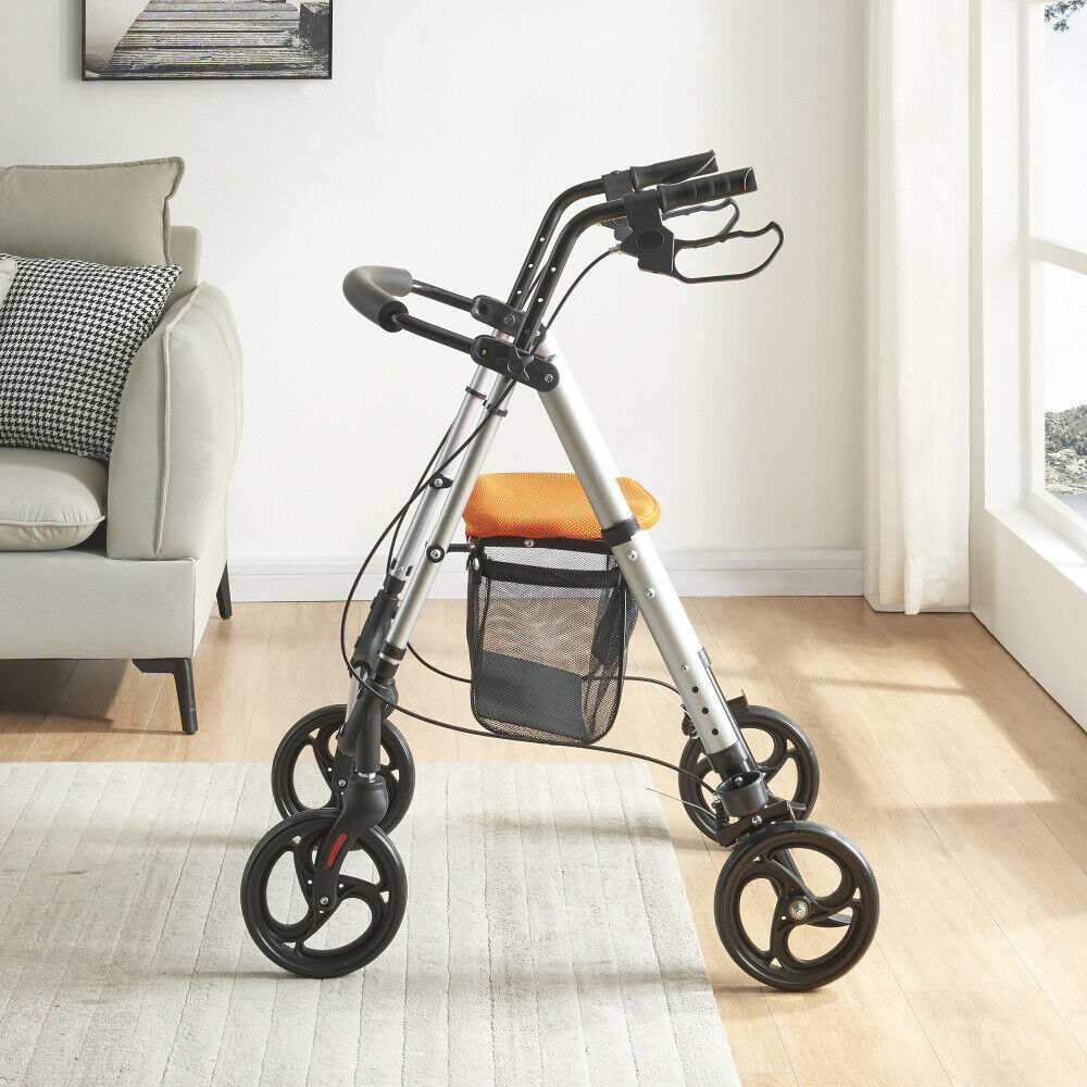 Compact Lightweight Rolator Aluminium Rollator, 4 Wheeled Walker Compact Lightweight Folding Mobil ...