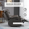 Recliner Armchair Swivel Manual Reclining Chair with Adjustable Footrest Brown