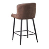 2pcs Brown Bar Stools Faux Leather Diamond Seat Breakfast Stool Kitchen