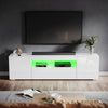 White High Gloss TV Stand Cabinet Unit 180cm with RGB LED Living Room Furniture