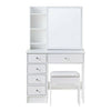 White Vanity Dressing Table Desk Set Makeup Desk Dresser Sliding Mirror Drawers