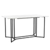 White Dining Table With Black Metal Legs Dining Room Furniture Rectangle Table