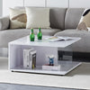 White High Gloss Coffee Table Square L-Type Living Room Lounge MDF Glass