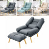 Fabric Upholstered Lazy Sofa Lounge Recliner Chair Bed Fireside Armchair w/Stool