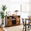 Buffet Cabinet with 9-Bottle Wine Rack Farmhouse Storage Sideboard Rustic