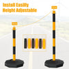 6 Pack Traffic Delineator Poles PP Safety Caution Barrier Portable Stanchions