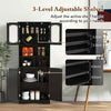 Narrow Storage Organizer Bathroom Cabinet w/Adjustable Shelves-Black