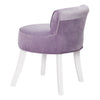 Light Purple Velvet Stool Dressing Table Chair Dining Seat with White Wood Legs