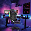 LED RGB Reclining Gaming Chair with Footrest & Bluetooth Music Speakers Scnwiktv