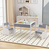 4-in-1 Kids Table and Chair Set Children Wooden Activity Storage Table