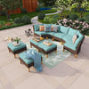 Patio Conversation Sofa Set Wicker Home Outdoor Furniture Sets with Cushioned