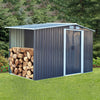 2in1 Sheds Galvanised Steel Shed Garden Storage Ventilation Log Tools Cabinet