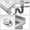 Catering Sink Stainless Steel Kitchen Commercial Single Bowl Wash Table Basin