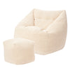 Bean Bag Chair with Footstool Charcoal Grey Large Bean Bags Adult Bean Bag Sofa