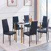 4pcs Black Faux Leather Dining Chairs Metal Legs Kitchen Dining Room Chairs