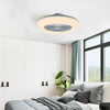 Round LED Ceiling Fan Light Dimmable Living Room Chandelier Lamp Remote Control