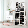 360 Rotating Mirrored Jewelry Cabinet Free Standing Jewelry Armoire With Lock