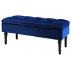 Storage Ottoman Bench Tufted Upholstered Footrest Dining Stool Wooden Legs