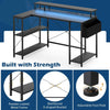 L-Shaped Gaming Desk 120 cm Computer Desk with LED Lights-Black