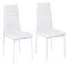 Set of 2 Dining Chairs PULeather Padded Seat High Back Metal Legs Home Furniture