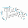 Luxury 3 Seater Corner Sofa Armchair Settee Couch with Footstool Living Room